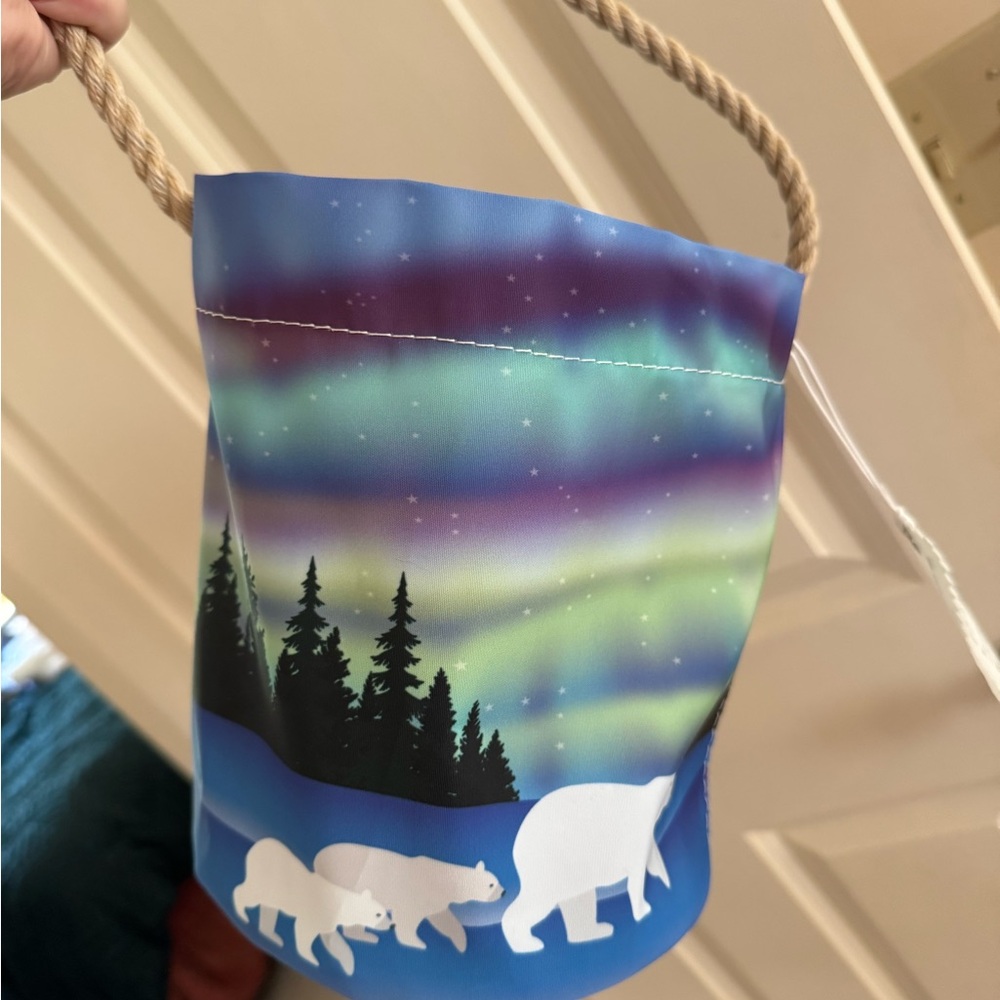 Aurora Borealis Polar Bear Tote Bag